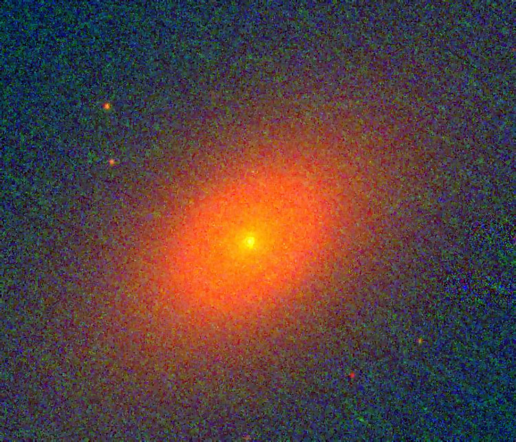 False-color HST image of core of lenticular galaxy NGC 7457