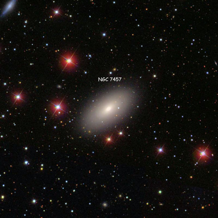 SDSS image of region near lenticular galaxy NGC 7457