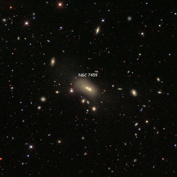 SDSS image of the region near the pair of galaxies listed as NGC 7459