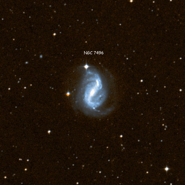 DSS image of region near spiral galaxy NGC 7496