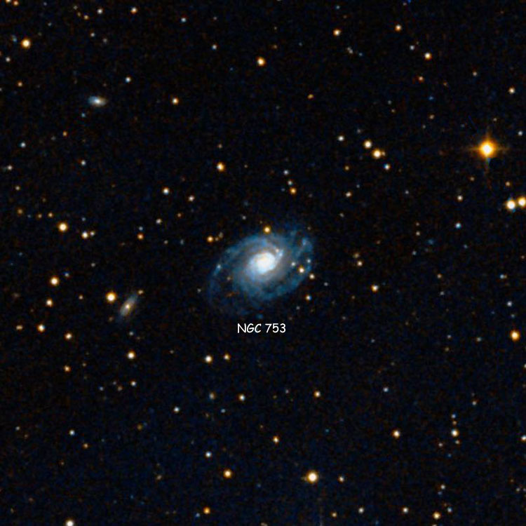 DSS image of region near spiral galaxy NGC 753