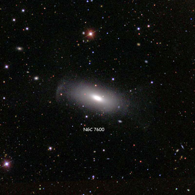 SDSS image of region near lenticular galaxy NGC 7600