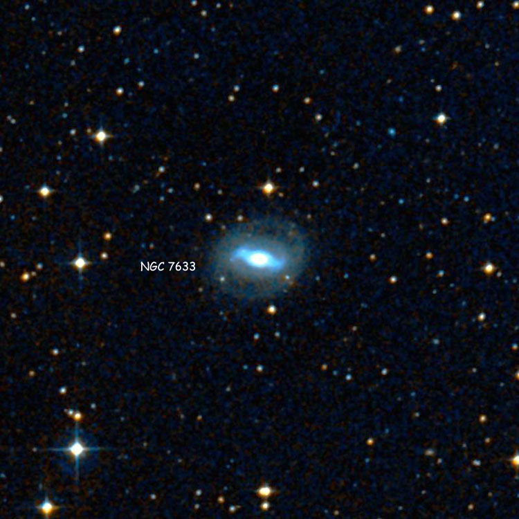 DSS image of region near spiral galaxy NGC 7633