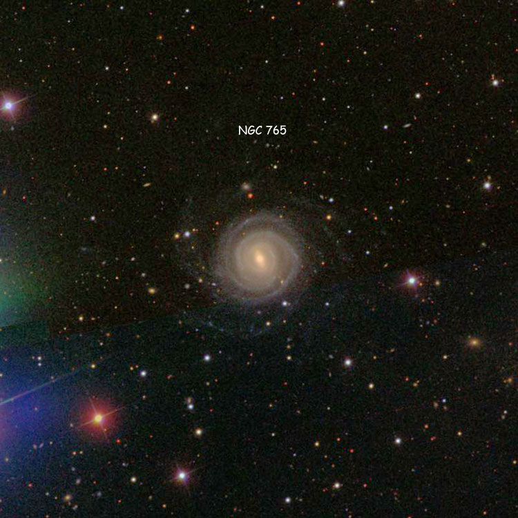 SDSS image of region near spiral galaxy NGC 765