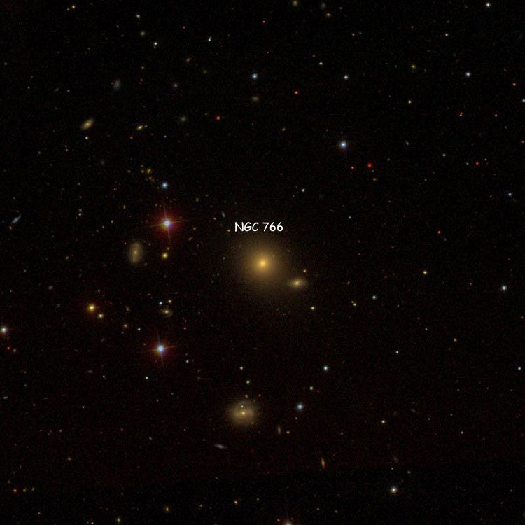 SDSS image of region near elliptical galaxy NGC 766