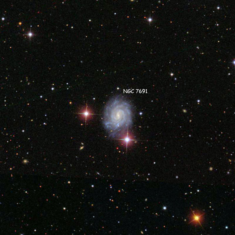 SDSS image of region near spiral galaxy NGC 7691
