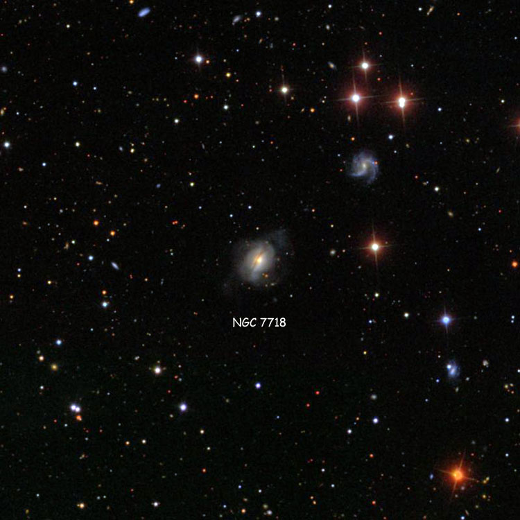 SDSS image of region near spiral galaxy NGC 7718