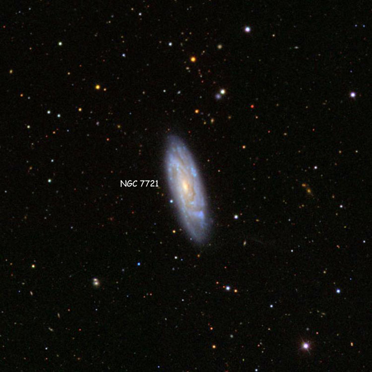 SDSS image of region near spiral galaxy NGC 7721