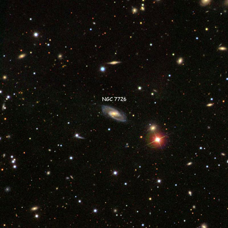 SDSS image of region near the spiral galaxy tentatively identified as NGC 7726