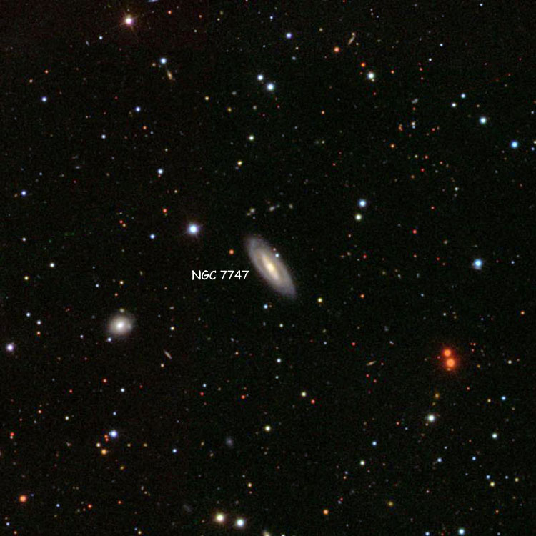 SDSS image of region near spiral galaxy NGC 7747