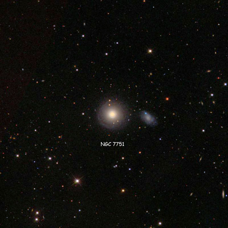 SDSS image of region near spiral galaxy NGC 7751