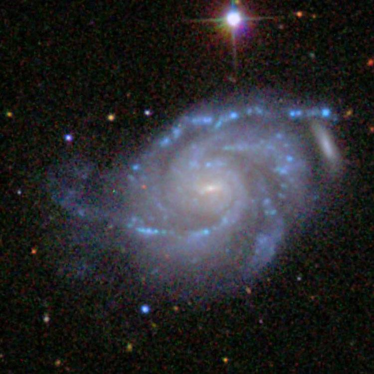SDSS image of spiral galaxy NGC 7757, also known as Arp 68