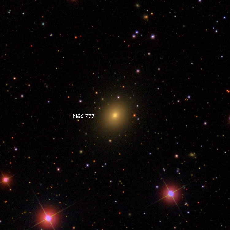 SDSS image of region near elliptical galaxy NGC 777