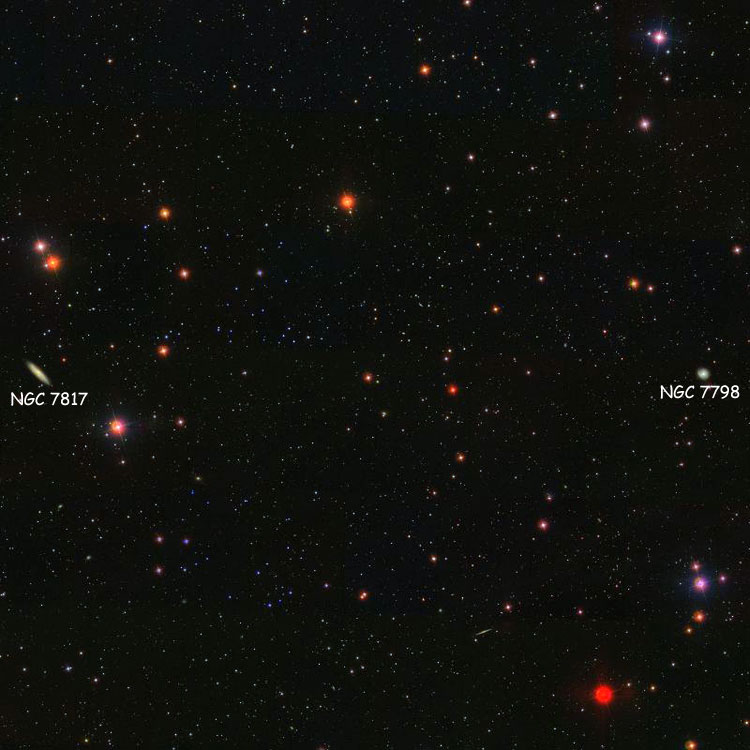 SDSS image of the probable galaxy pair, NGC 7798 and 7817