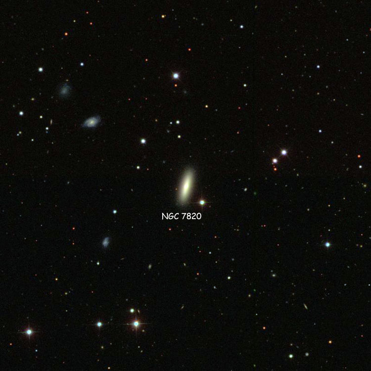SDSS image of region near lenticular galaxy NGC 7820