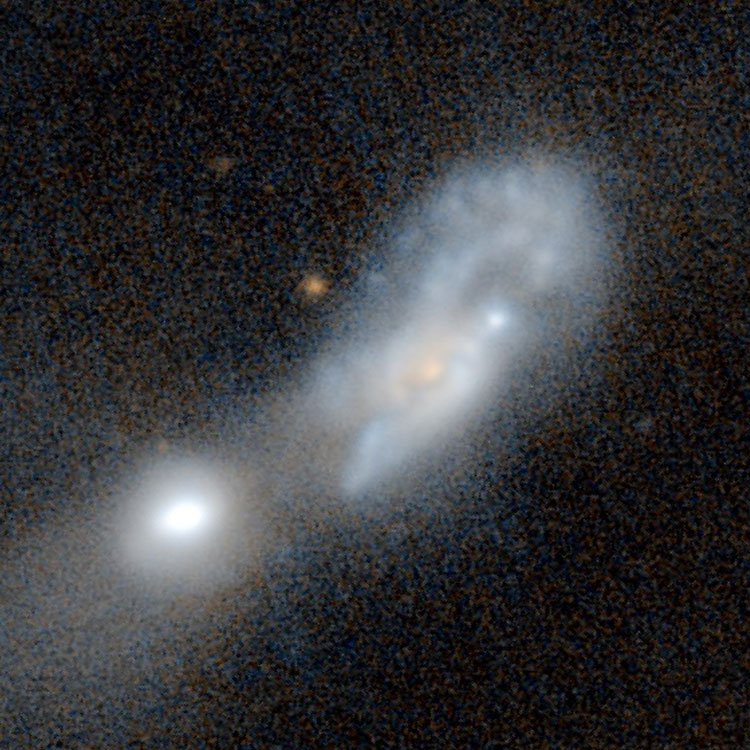 PanSTARRS image of irregular galaxy NGC 2878 and lenticular galaxy NGC 7829, also known as Arp 144