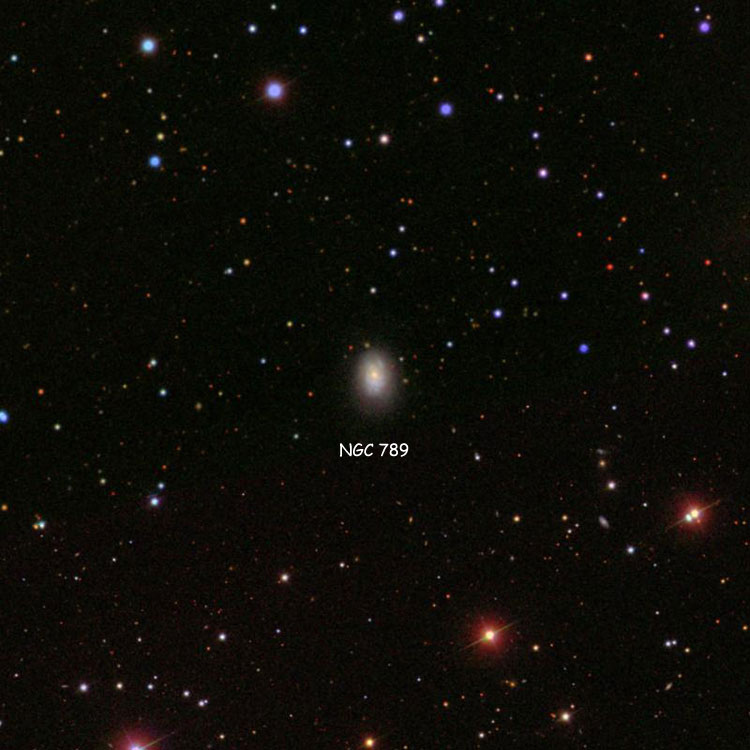 SDSS image of region near spiral galaxy NGC 789