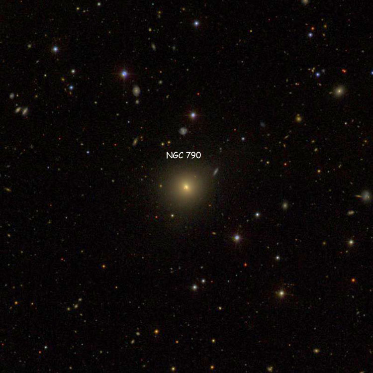 SDSS image of region near lenticular galaxy NGC 790