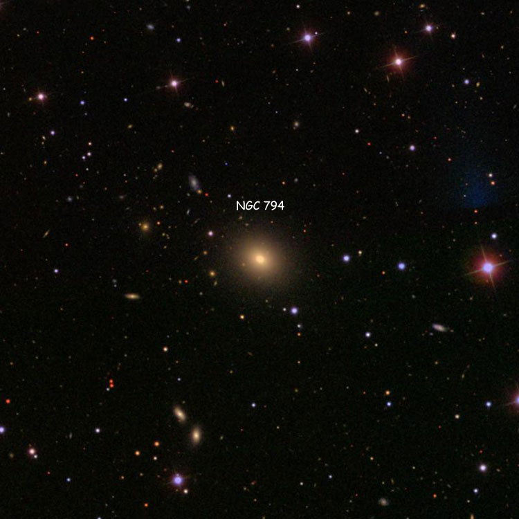 SDSS image of region near lenticular galaxy NGC 794