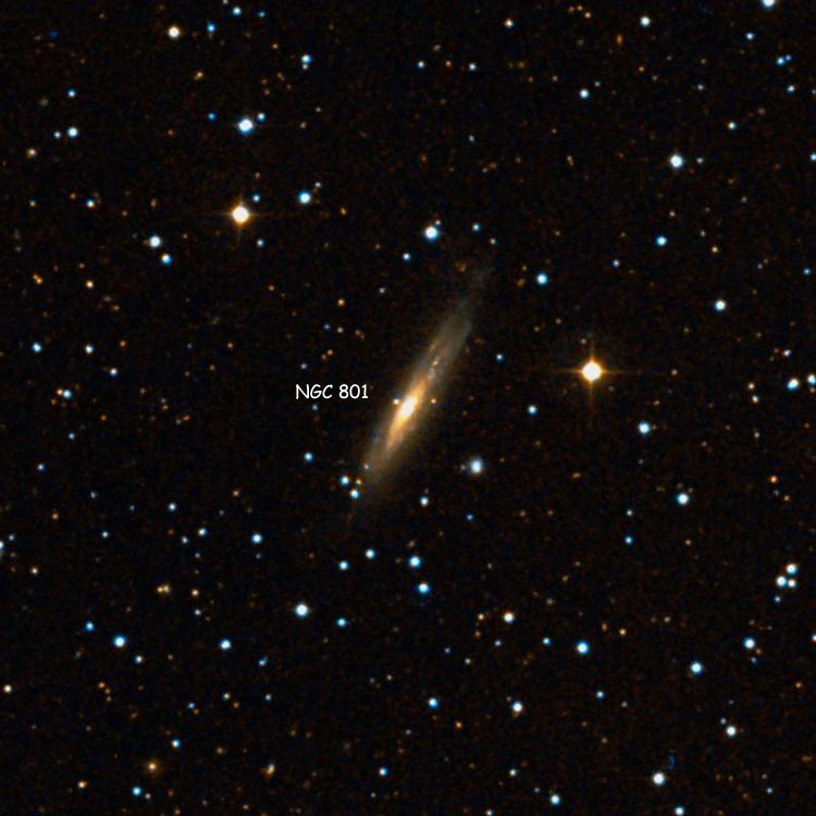 DSS image of region near spiral galaxy NGC 801