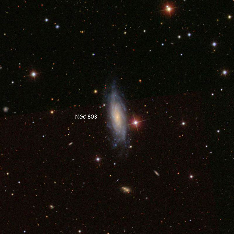 SDSS image of region near spiral galaxy NGC 803