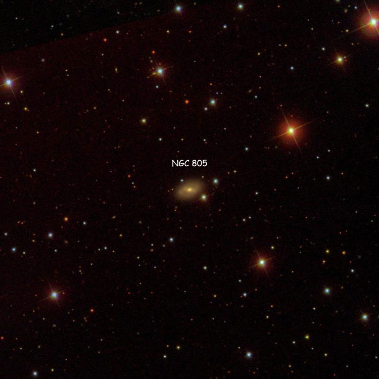 SDSS image of region near lenticular galaxy NGC 805