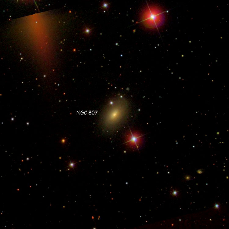 SDSS image of region near spiral galaxy NGC 807
