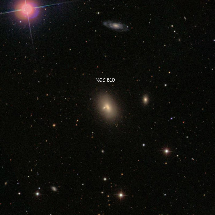 SDSS image of region near elliptical galaxy NGC 810