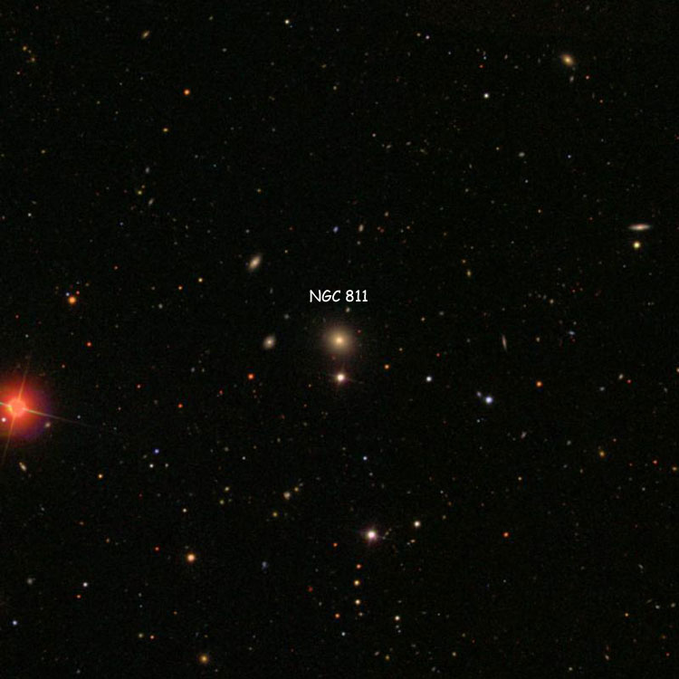 SDSS image of region near lenticular galaxy NGC 811