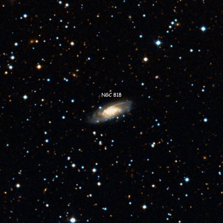 DSS image of region near spiral galaxy NGC 818