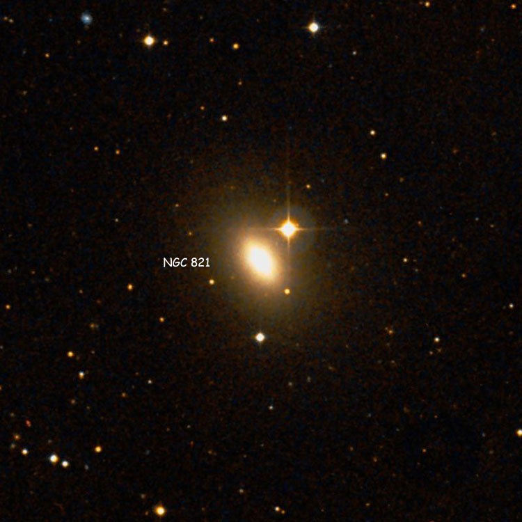 DSS image of region near elliptical galaxy NGC 821