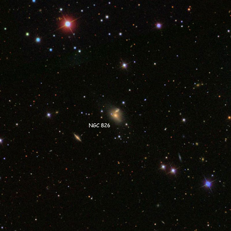 SDSS image of region near lenticular galaxy NGC 826