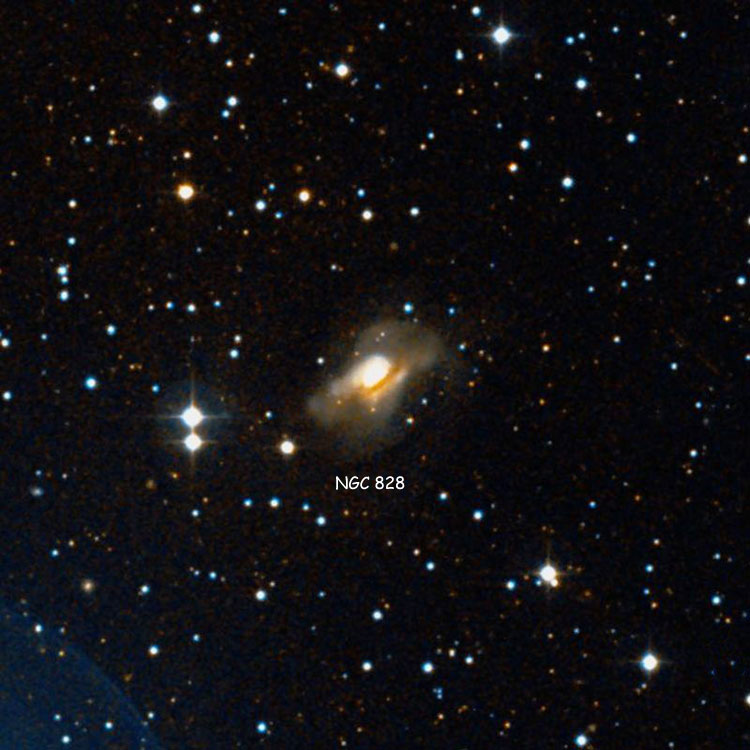 DSS image of region near spiral galaxy NGC 828