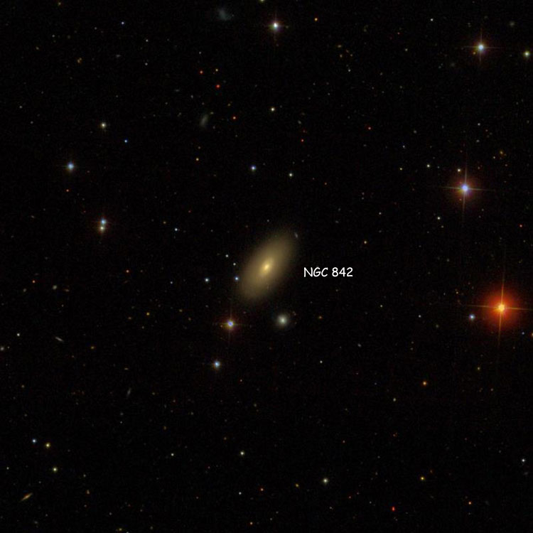 SDSS image of region near lenticular galaxy NGC 842