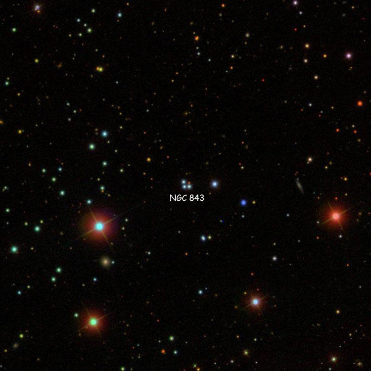 SDSS image of region near the three stars listed as NGC 843