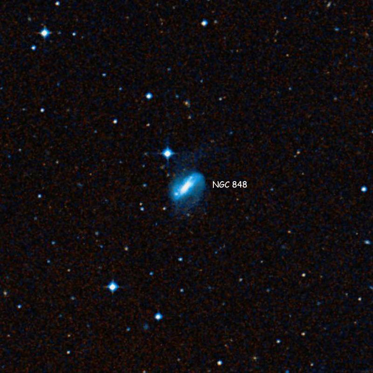 DSS image of region near spiral galaxy NGC 848