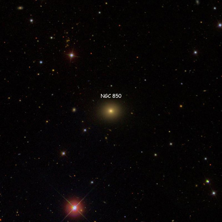 SDSS image of region near lenticular galaxy NGC 850