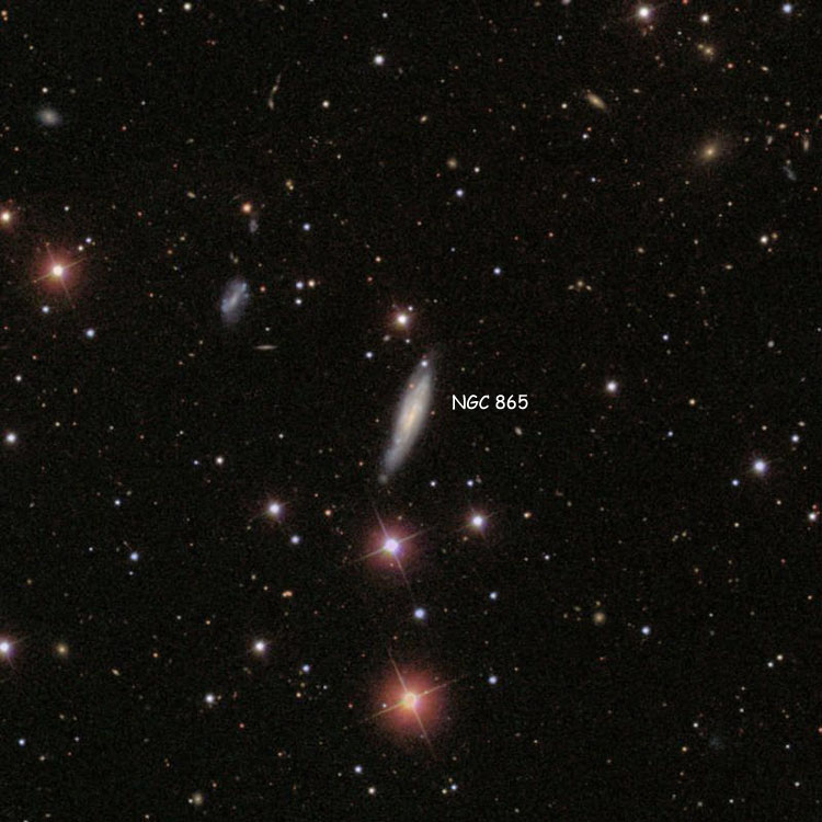 SDSS image of region near spiral galaxy NGC 865