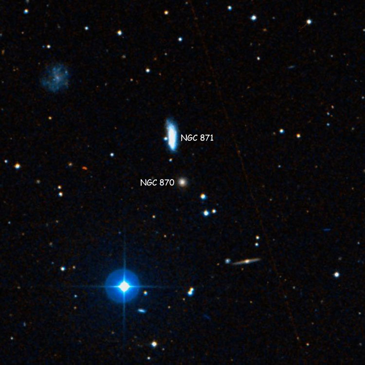 DSS image of region near lenticular galaxy NGC 870, also showing NGC 871