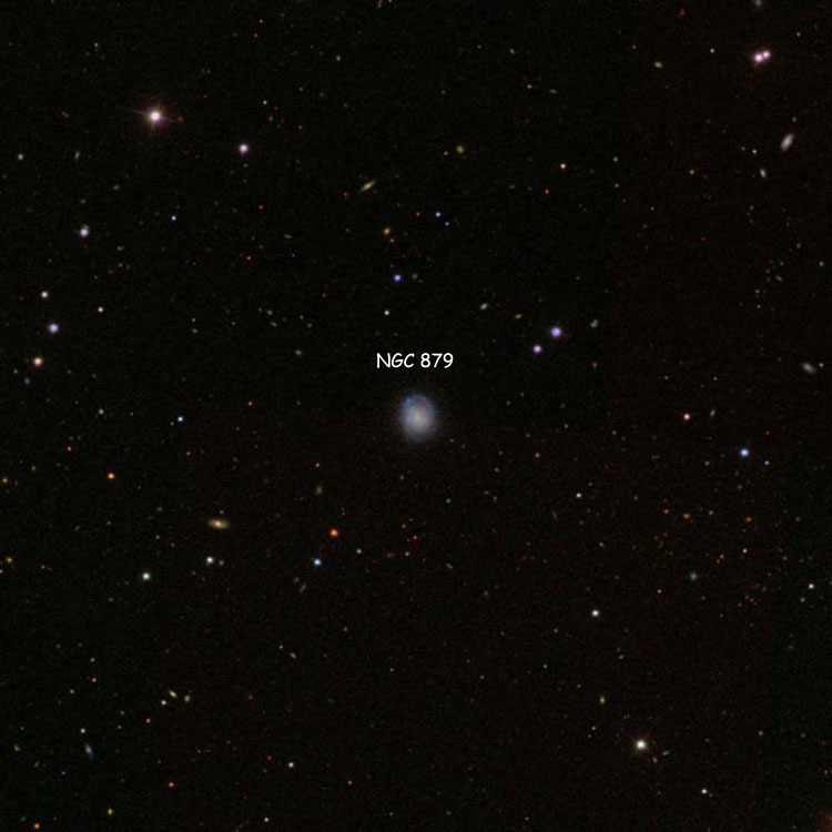 SDSS image of region near spiral galaxy NGC 879