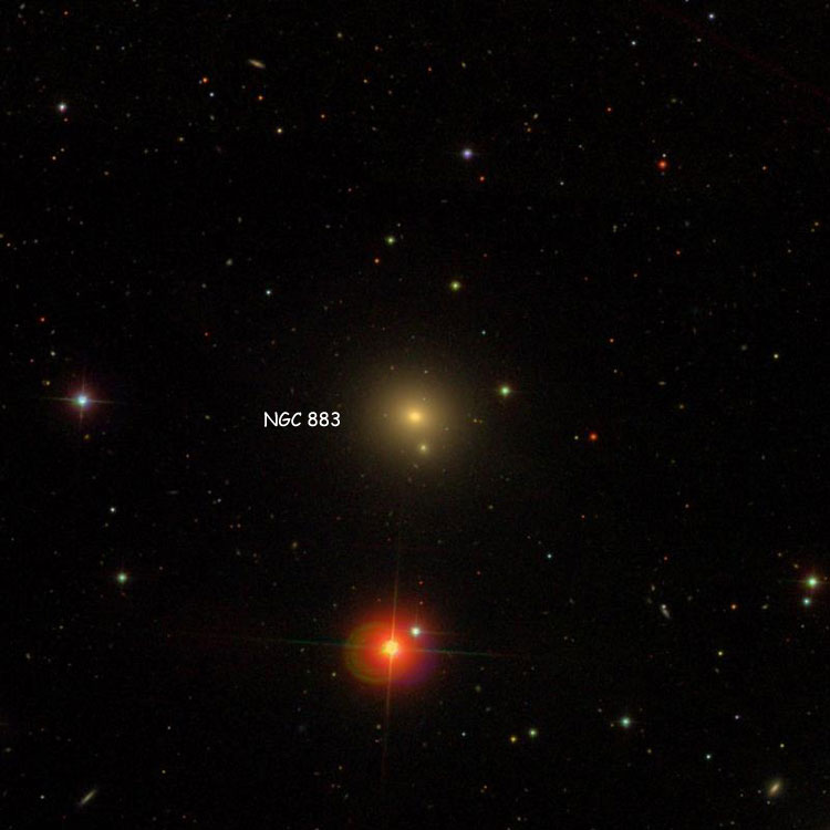 SDSS image of region near lenticular galaxy NGC 883