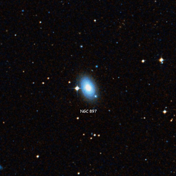 DSS image of region near spiral galaxy NGC 897