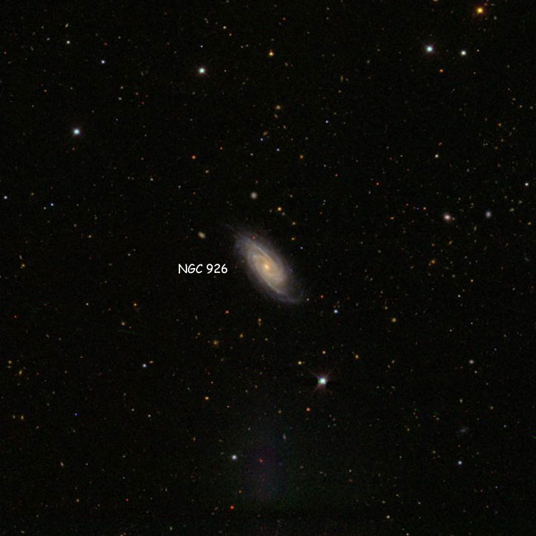 SDSS image of region near spiral galaxy NGC 926