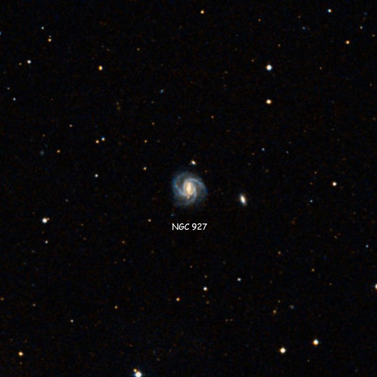 DSS image of region near spiral galaxy NGC 927