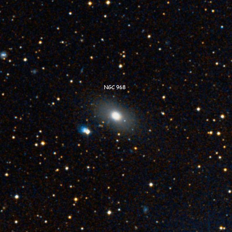 DSS image of region near lenticular galaxy NGC 968