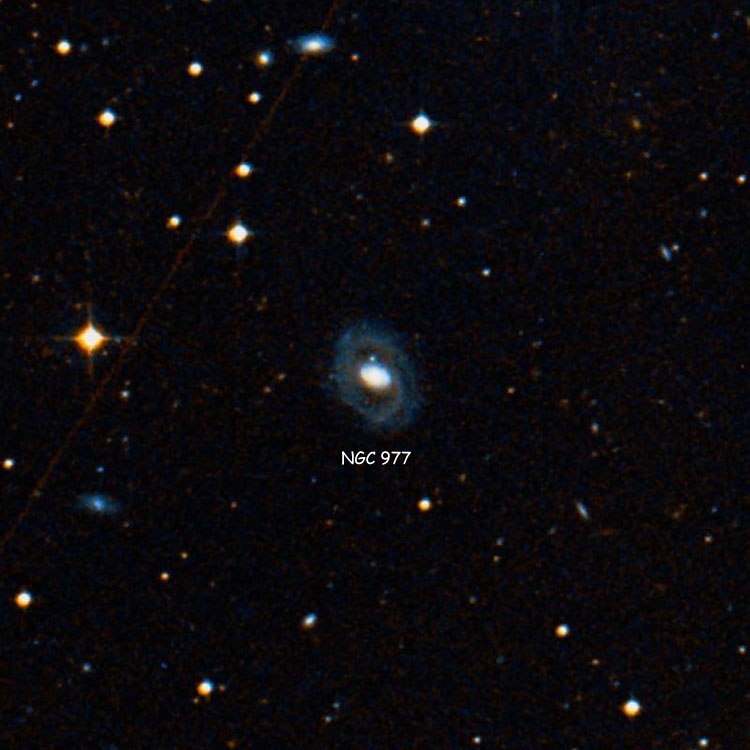 DSS image of region near spiral galaxy NGC 977