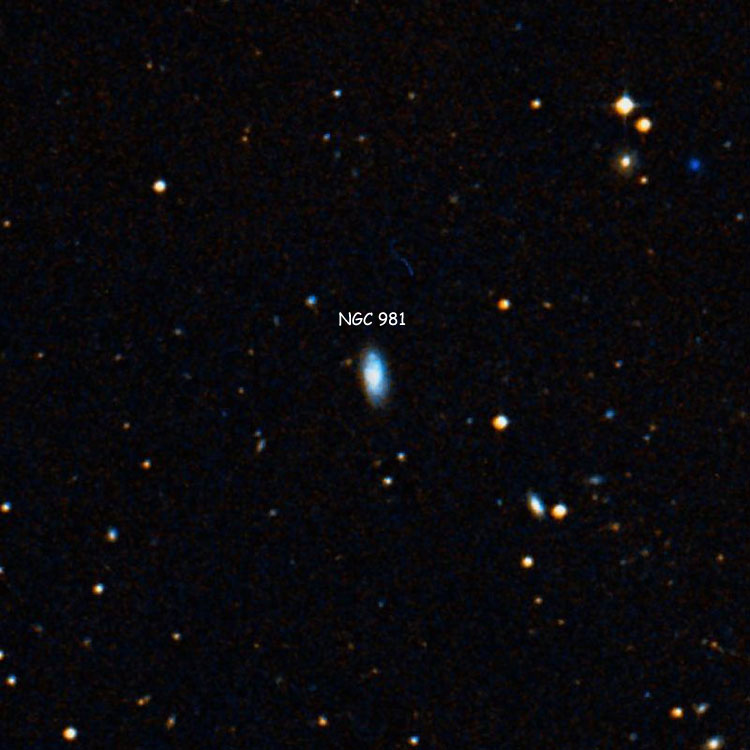 DSS image of region near spiral galaxy NGC 981