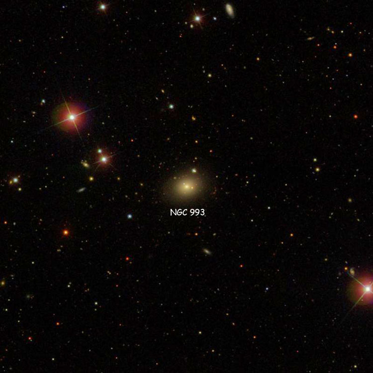 SDSS image of region near lenticular galaxy NGC 993
