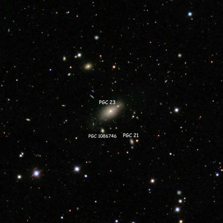 Wikisky SDSS image of region near PGC 23