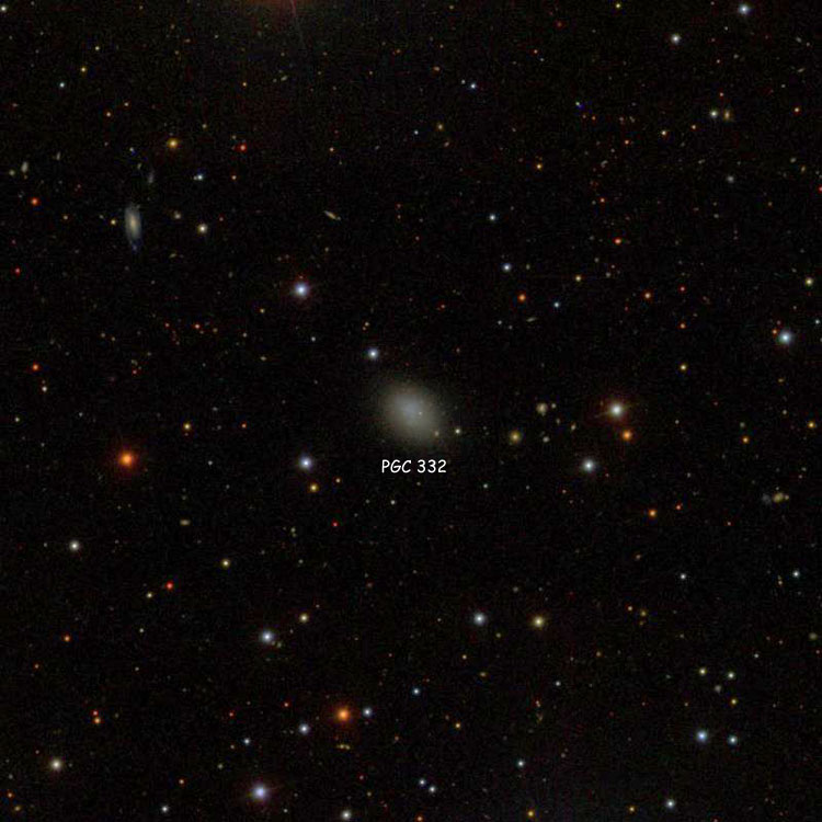 SDSS image of region near irregular galaxy PGC 332